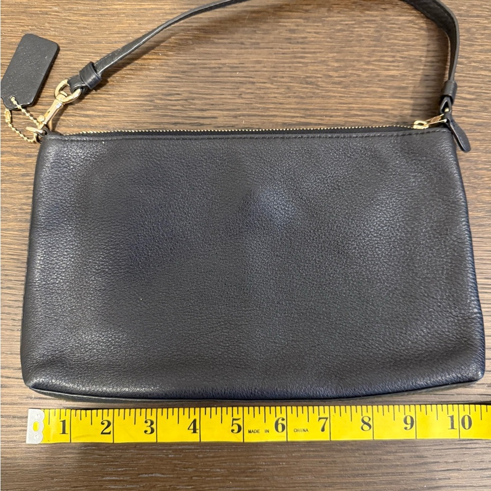 Coach Black Leather Wristlet with Gold Accents - Picture 2 of 7